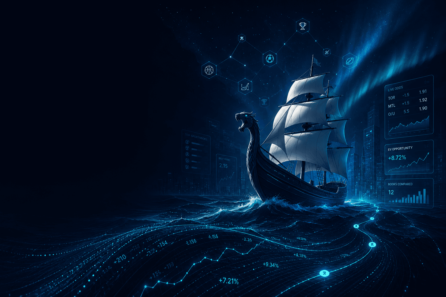 Oddyssey odds analytics sailboat navigating a digital market